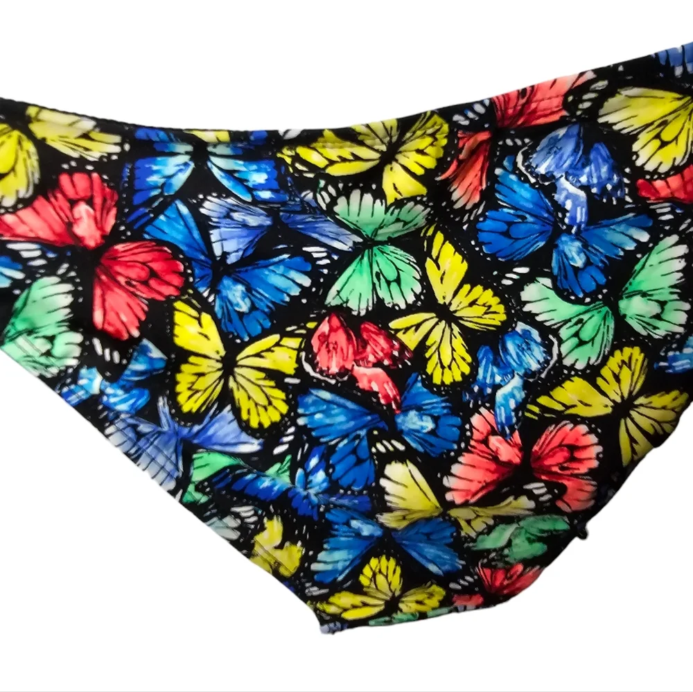 No Boundaries butterfly print bikini Swimwear top is size S 4-5 bottom M 7-9